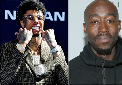 Blueface: Frazer Harrison/Getty Images; Freddie Gibbs: Mike Windle/Getty Images