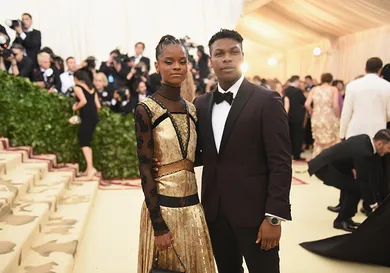 Actors Letitia Wright and John Boyega attend the Heavenly Bodies: Fashion & The Catholic Imagination Costume Institute Gala at The Metropolitan Museum of Art on May 7, 2018 in New York City.