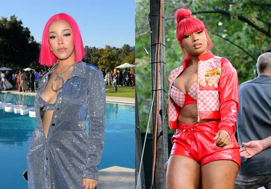 Charley Gallay/Getty Images (Doja) / Lisa Lake/Getty Images (Megan)