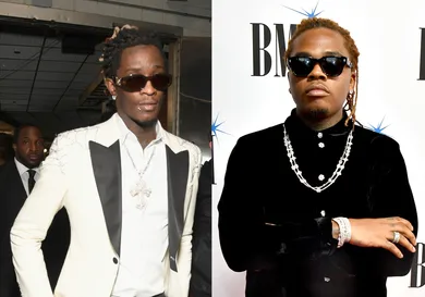 Frazer Harrison/Getty Images (Young Thug), Paras Griffin/Getty Images (Gunna)