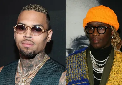 Chris Brown: Jonathan Leibson/Getty Images; Young Thug: Jean Baptiste Lacroix/Getty Images