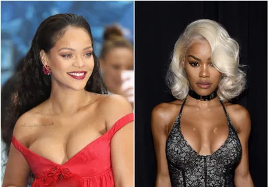 Rihanna by Tim P. Whitby/Getty Images, Teyana by Jamie McCarthy/Getty Images For NYFW: The Shows