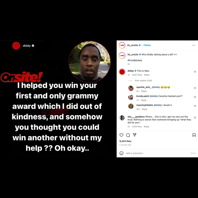 Diddy Allegedly Posts And Deletes Mysterious Diss Towards An Unnamed Artist