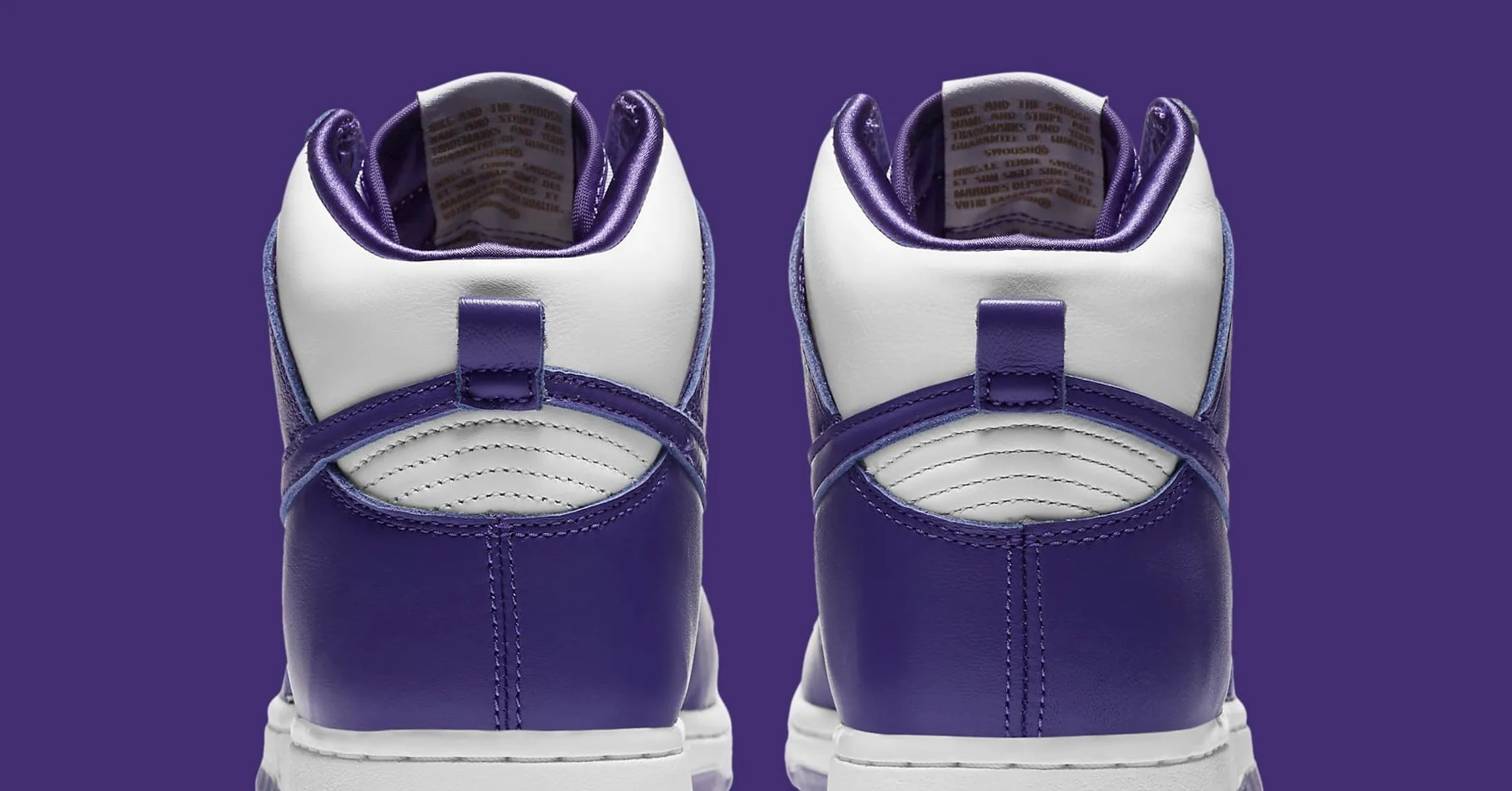 dunk high varsity purple on feet