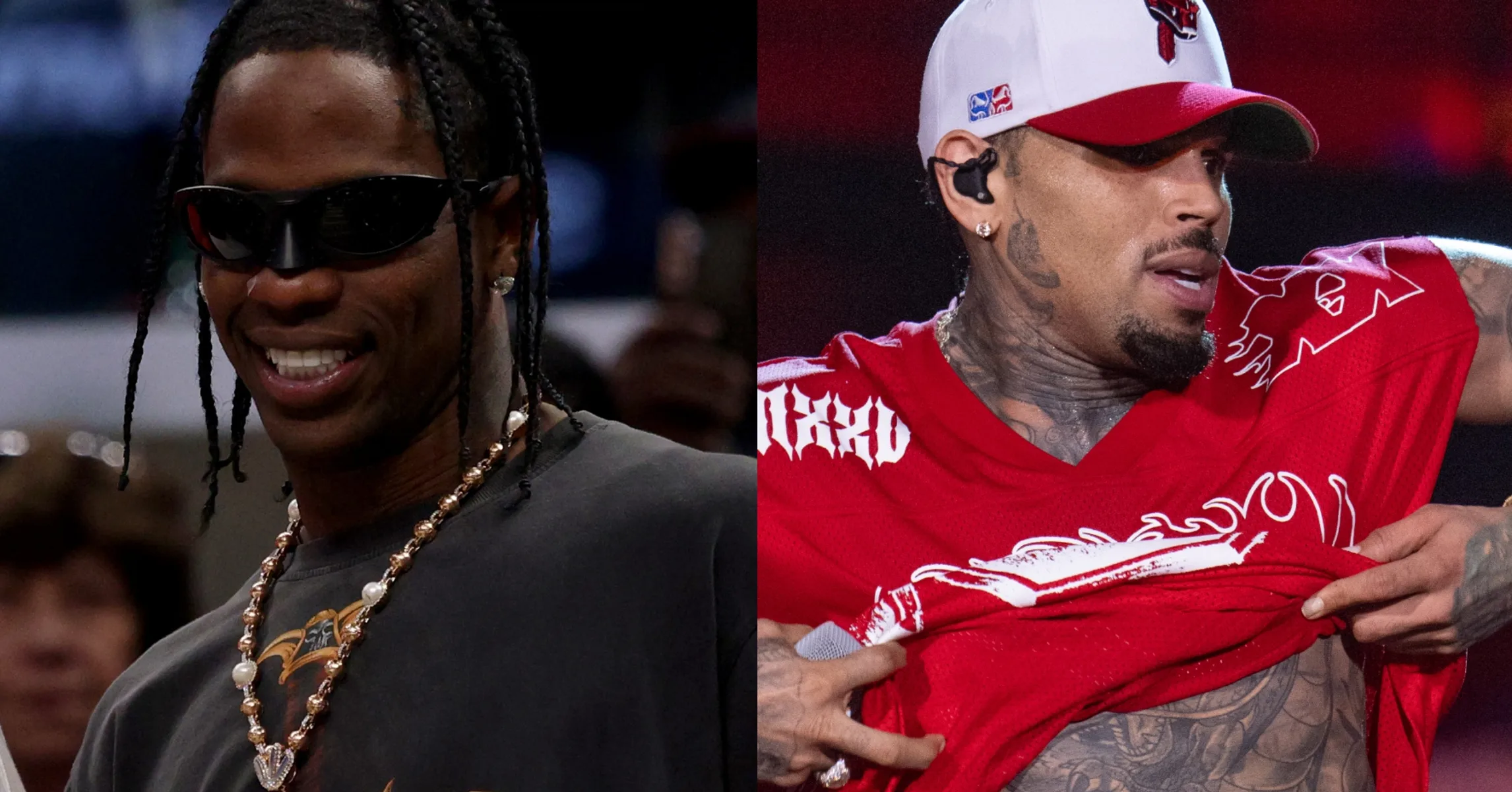 Travis Scott Gets Fans Excited After Showing Off “Breezy Bowl” Shirt Signed By Chris Brown
