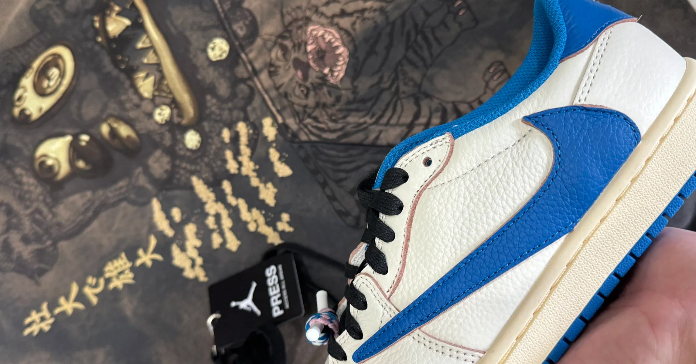 In-Hand Look At The Travis Scott x Fragment x Air Jordan 1 Low