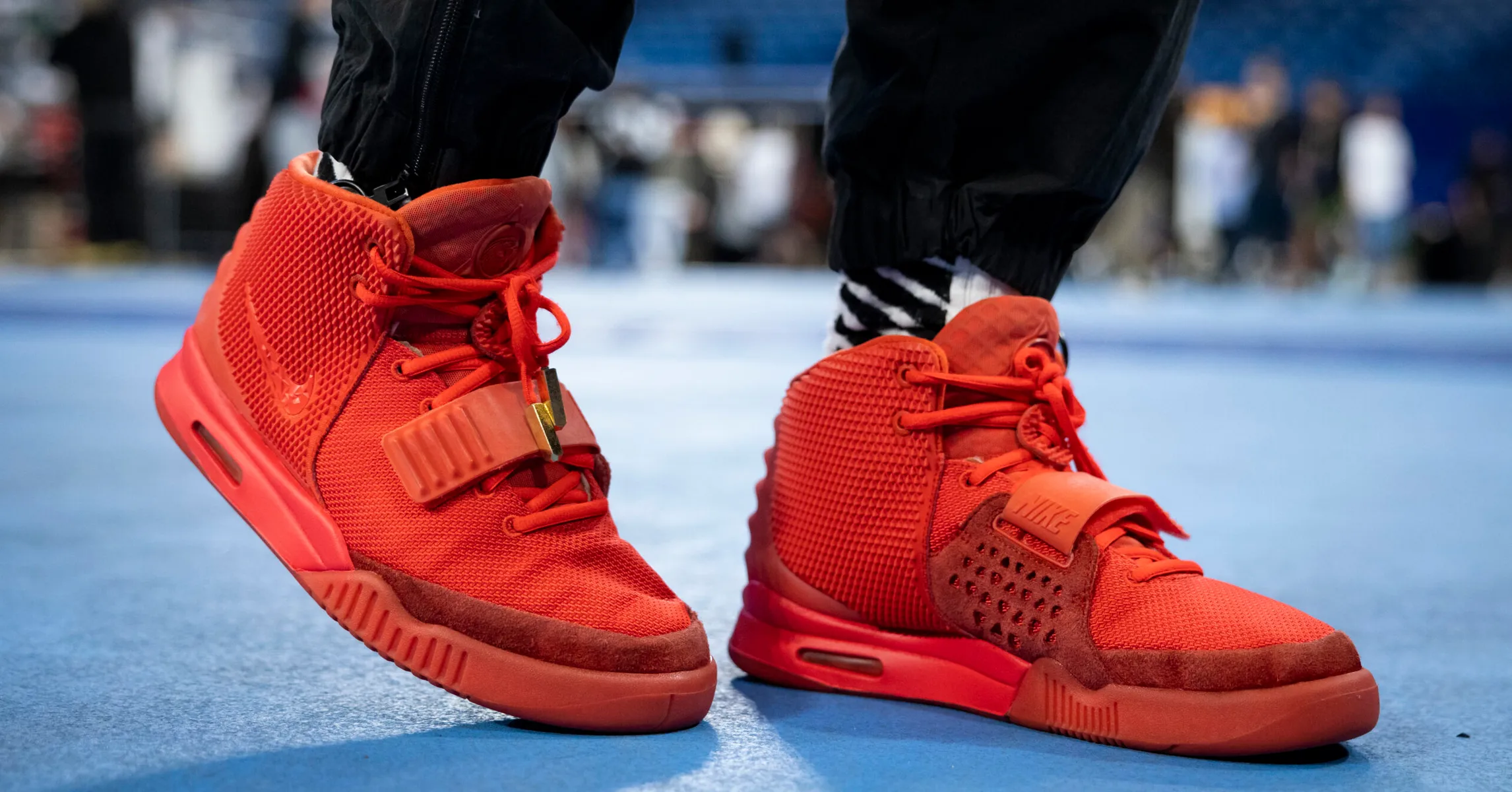 Yeezy Kanye West Nike All-Red High-Top Athletic Sneakers On this day in 2014, Kanye & Nike released the iconic Red  main image 4