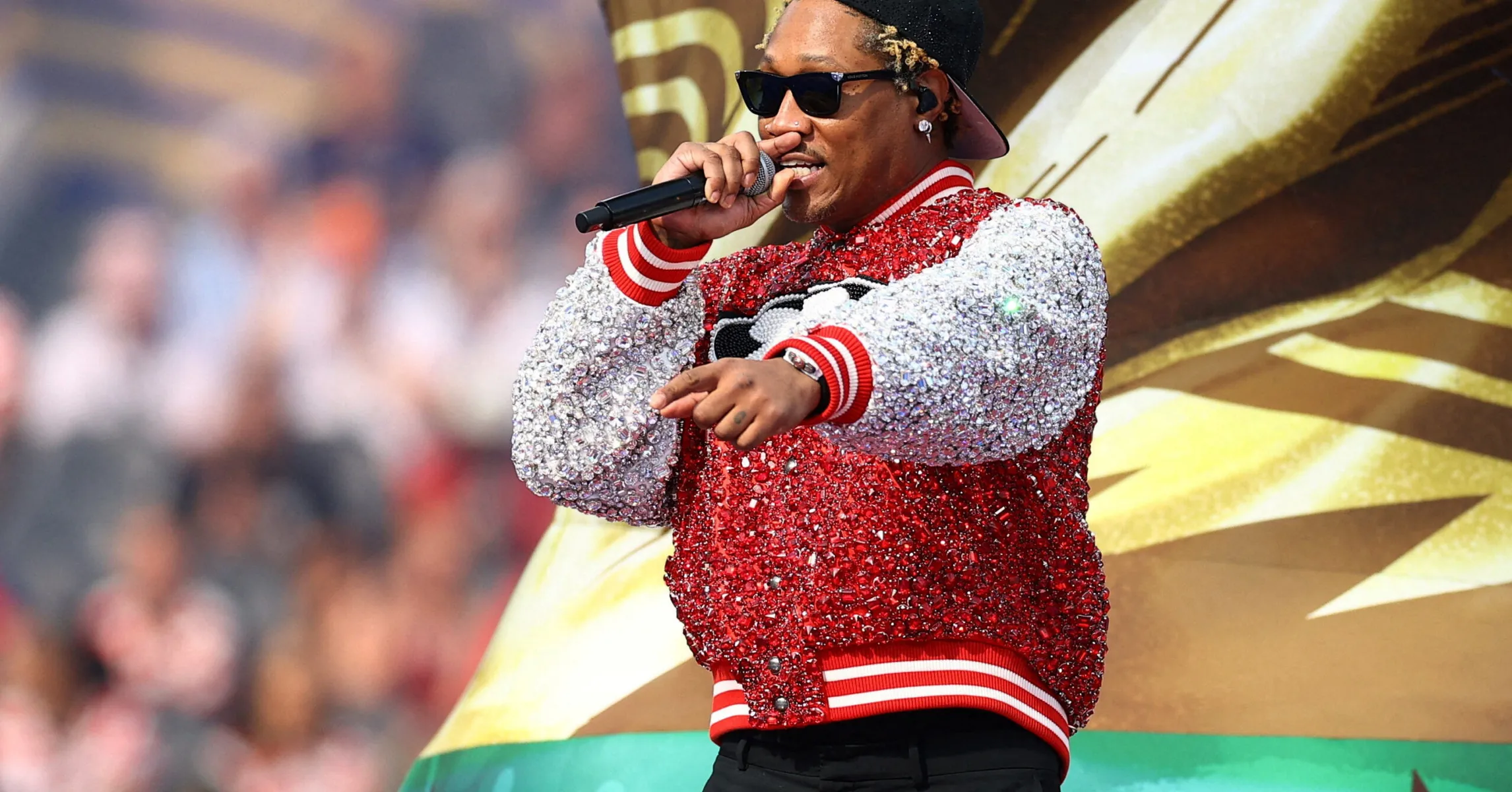 Future Dazzles 2026 World Cup Opening in Custom Louis Vuitton Jacket