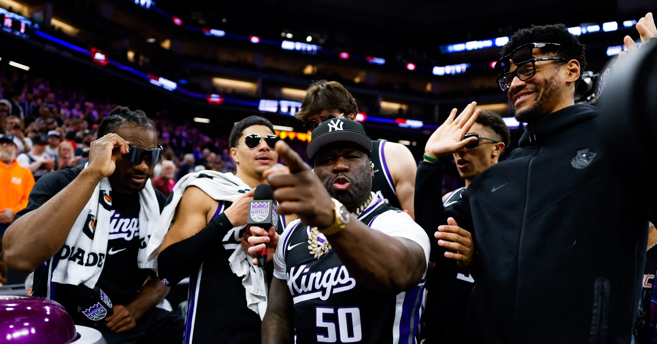 50 Cent & A$AP Rocky Celebrate The New York Knicks' Championship Together