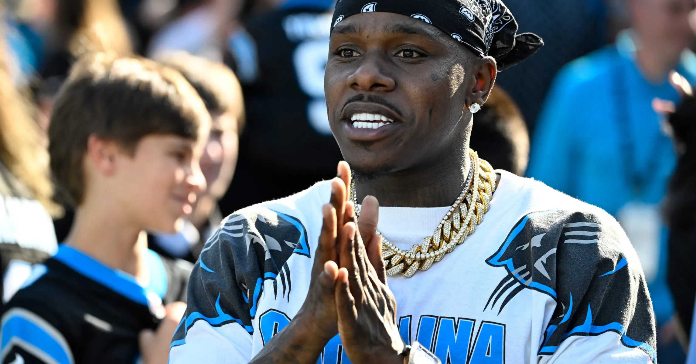DaBaby & DaniLeigh Reunite For Daughter Velour At Fashion Week