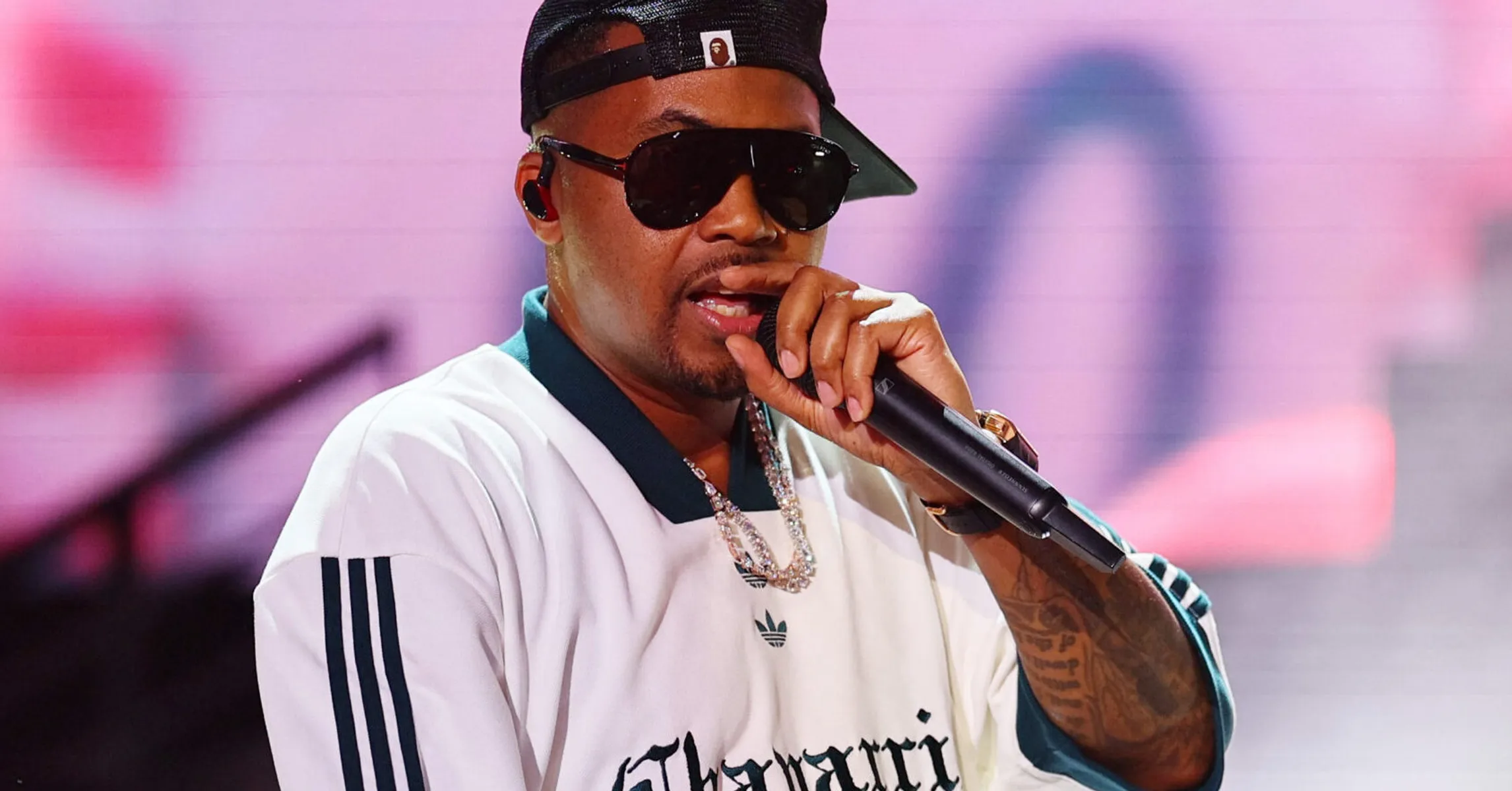 Nas performing at a June 2026 World Cup watch party