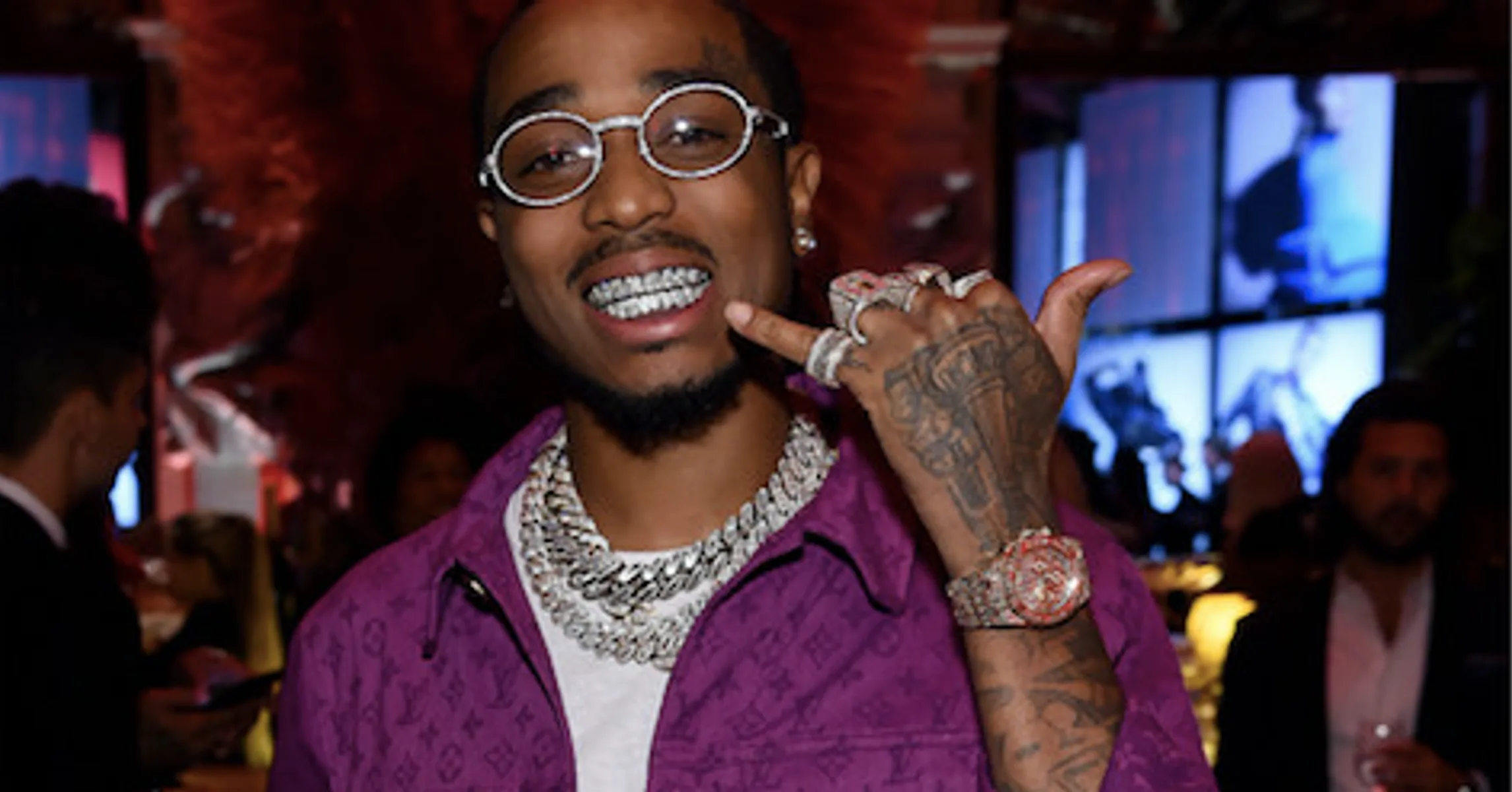 Quavo Shows Off World’s First Emerald Cut Grill