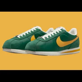 nike cortez green and yellow
