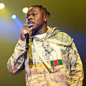 Rapper DaBaby performs onstage during "Rolling Loud Presents: DaBaby Live Show Killa" tour at Coca-Cola Roxy on December 04, 2021 in Atlanta, Georgia. (Photo by Paras Griffin/Getty Images)
