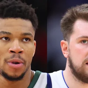 Collage of Luka &amp; Giannis