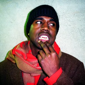 Kanye West showing off his teeth, London, UK 2004