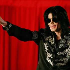 US popstar Michael Jackson addresses a p