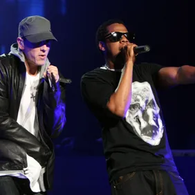 Jay-Z And Eminem Perform And Launch "DJ Hero" - Show