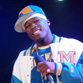 Rapper 50 Cent performs on MTV's Direct Effect