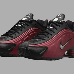 nike shox r4 red and black
