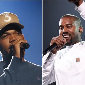Chance via Tommaso Boddi/Getty Images for EIF, Kanye via Dimitrios Kambouris/Getty Images for Live Nation