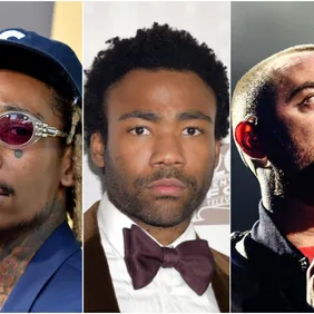 Wiz via Kevin Winter/Getty Images, Mac Via Rich Fury/Getty Images, Gambino via Rodin Eckenroth/Getty Images
