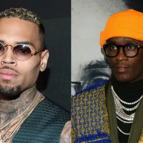 Chris Brown: Jonathan Leibson/Getty Images; Young Thug: Jean Baptiste Lacroix/Getty Images
