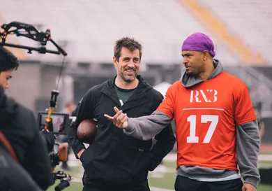 Aaron Rodgers and former teammate RX3 Charity Flag Football