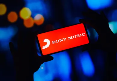 In this photo illustration, the Sony Music Group logo is