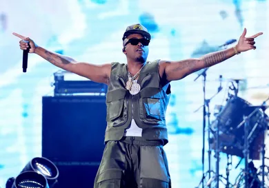 Nas performs onstage during Hip Hop 50 Live at Yankee Stadium