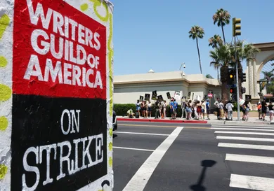 Members Of SAG-AFTRA And WGA Go On Strike At Netflix, Sunset Gower And Paramount Studios