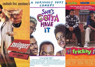 Movie posters for "Swingers," "She's Gotta Have It" and "Friday"