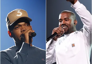 Chance via Tommaso Boddi/Getty Images for EIF, Kanye via Dimitrios Kambouris/Getty Images for Live Nation