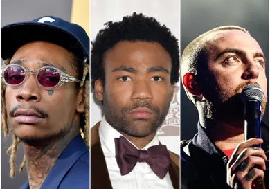 Wiz via Kevin Winter/Getty Images, Mac Via Rich Fury/Getty Images, Gambino via Rodin Eckenroth/Getty Images