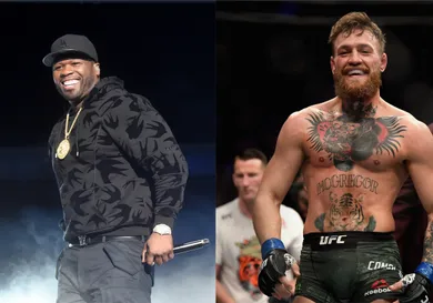 50 Cent: Ethan Miller/Getty Images, Conor McGregor: Harry How/Getty Images