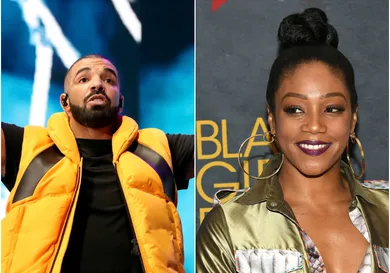 Drake via Christopher Polk/Getty Images for Coachella, Haddish via Dia Dipasupil/Getty Images for BET