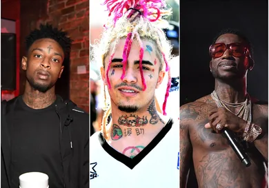 Pump via Scott Dudelson/Getty Images, 21 Savage via Paras Griffin/Getty Images for Xbox & Gears of War 4,  Gucci Mane via Paras Griffin/Getty Images for Atlantic Records