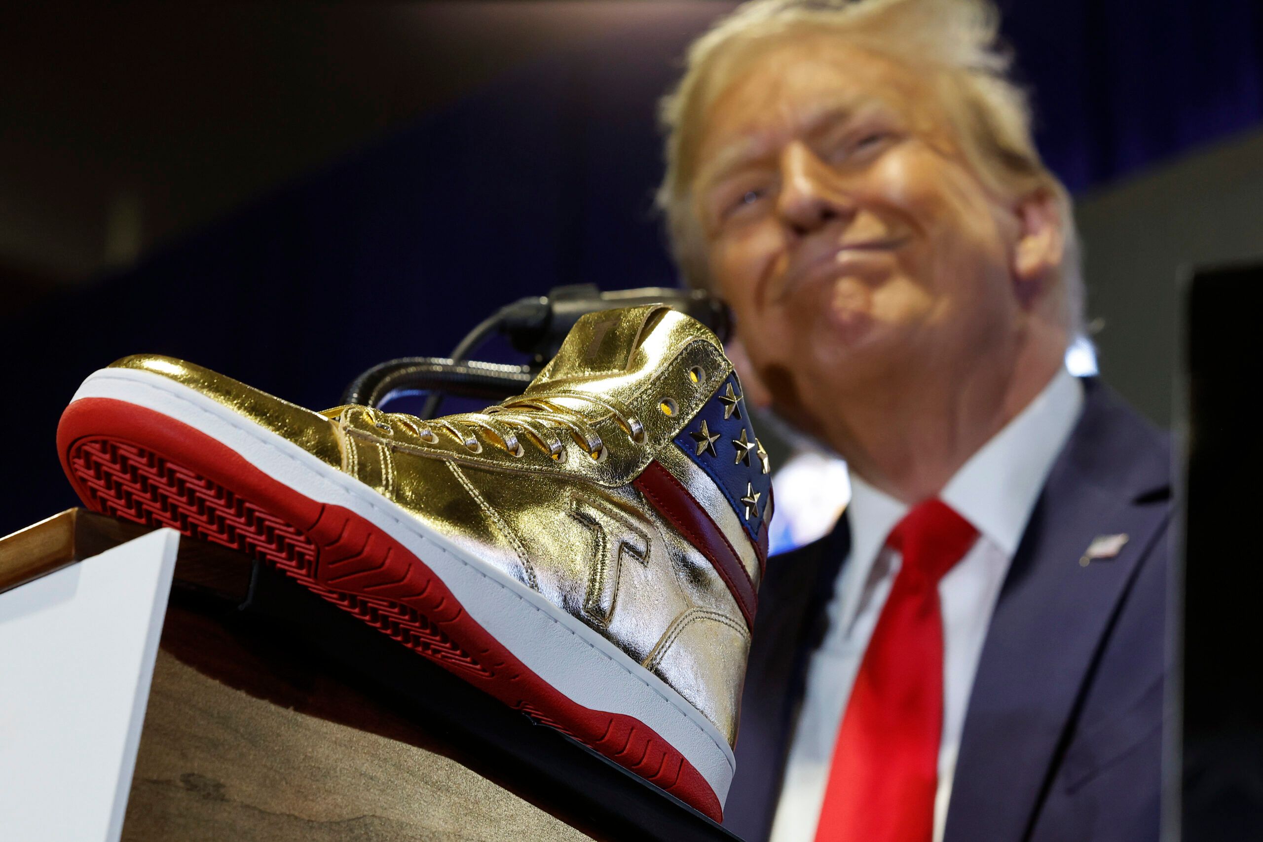 Donald Trump Drops New Gold Sneakers: Photos