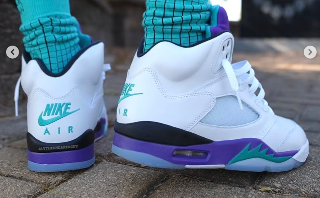 jordan retro 5 on feet