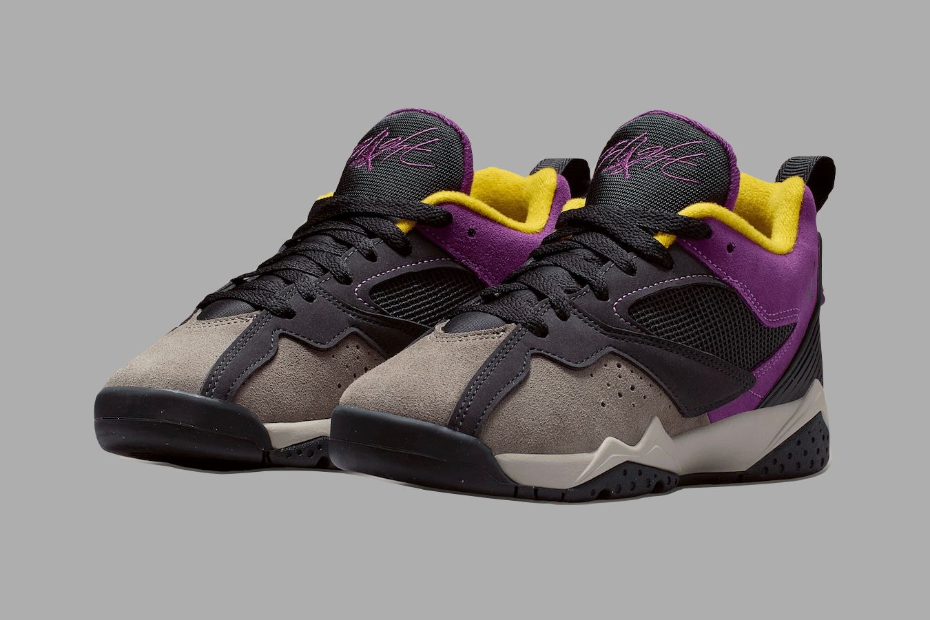 purple and gray jordans