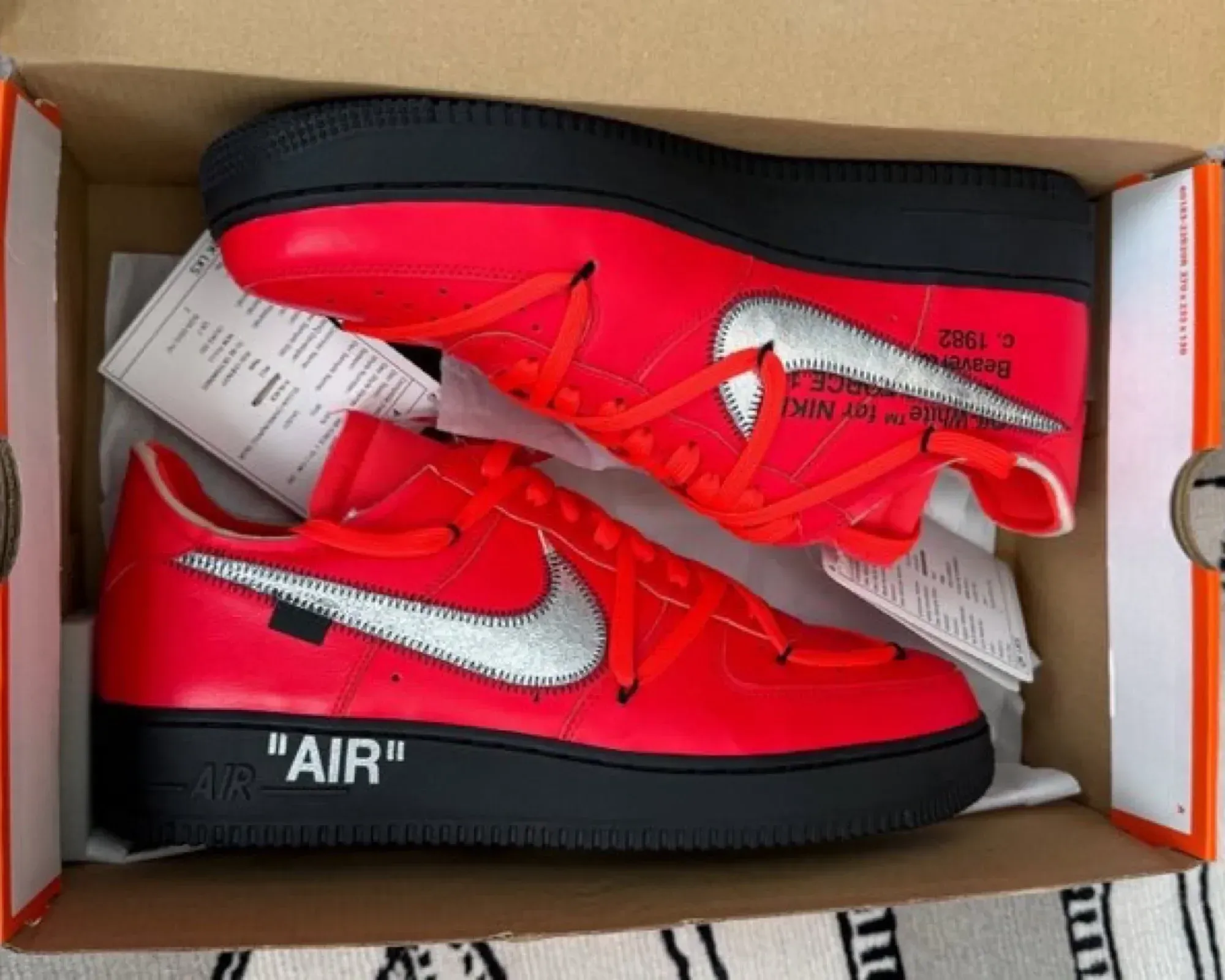 Virgil's Off-White x Nike Air Force 1 “Crimson” Sample Is Unreal
