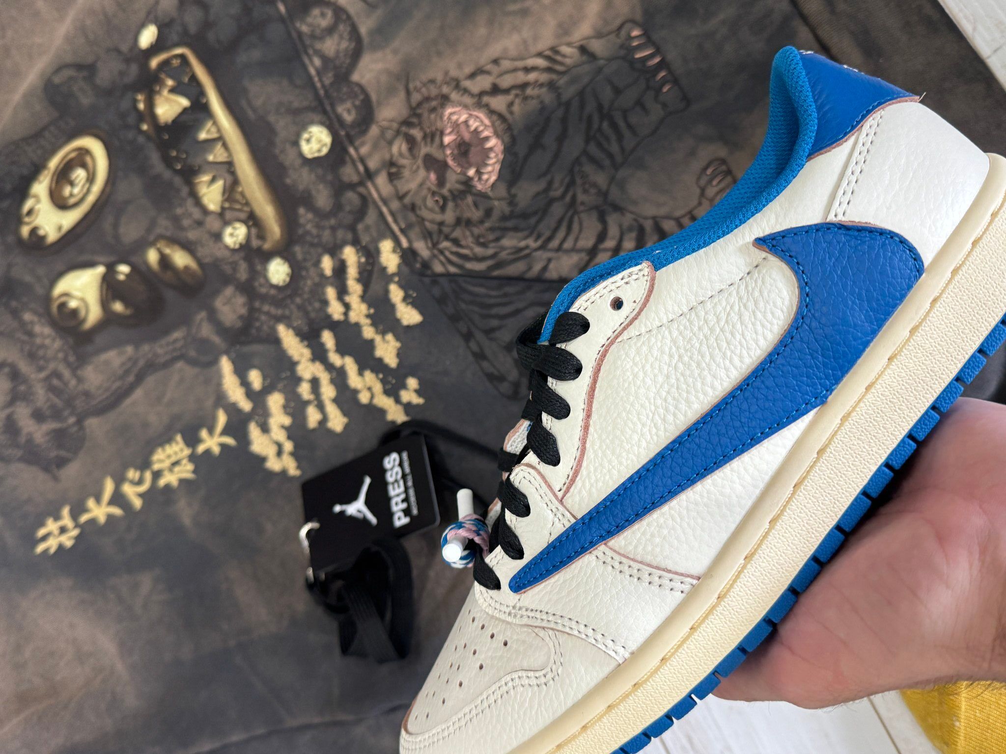 In-Hand Look At The Travis Scott x Fragment x Air Jordan 1 Low